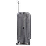 Валіза велика L поліпропілен сіра 76х53х31+5/129л/5.4кг/Airtex 647, фото 5