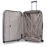 Валіза велика L поліпропілен сіра 76х53х31+5/129л/5.4кг/Airtex 647, фото 10