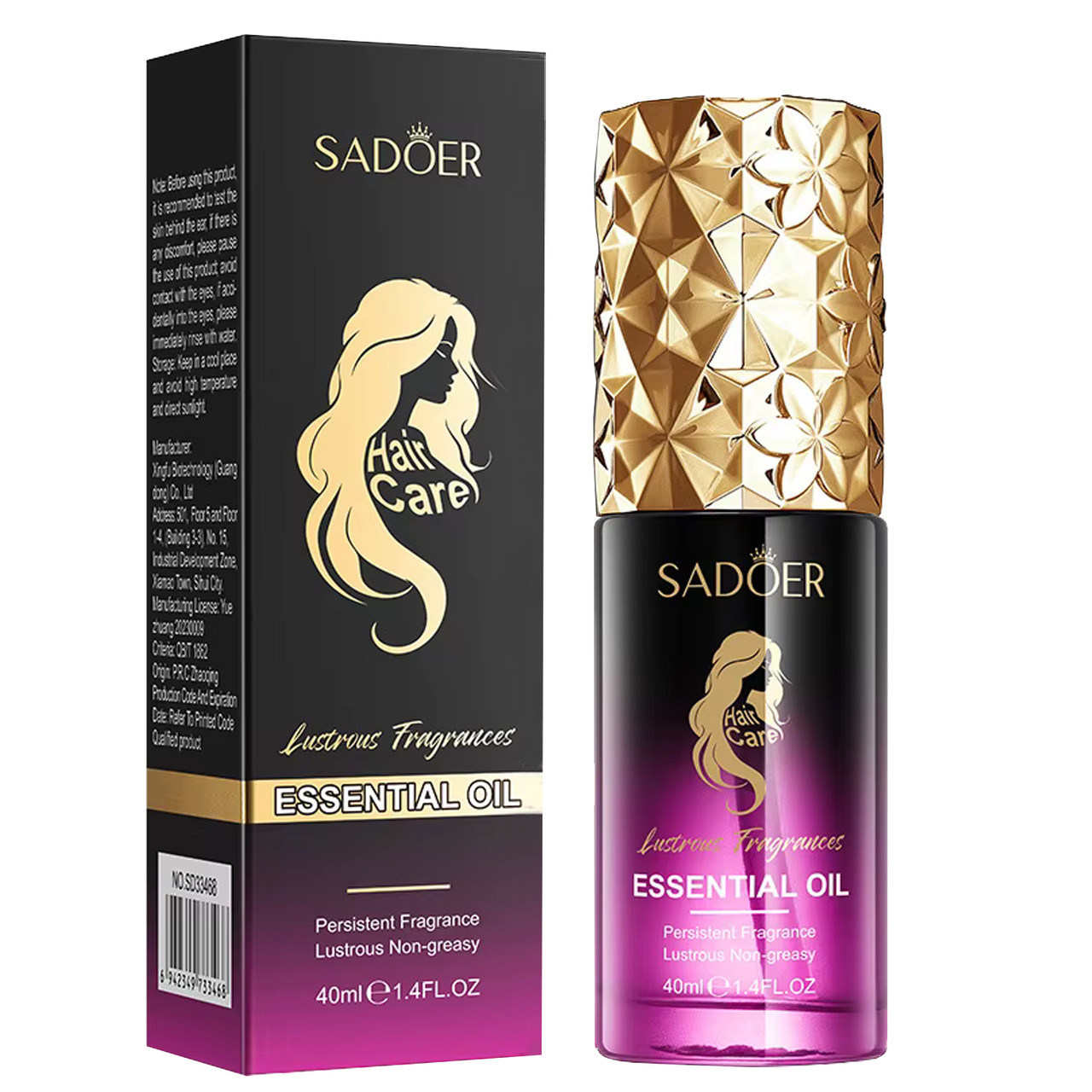 Парфумована олія для волосся SADOER Glossy гладкість і сяйво 40 мл