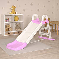Дитяча гірка для дому і дачі 140 см біло-рожева (Doloni)