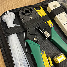 Набір інструментів для обтискання та тестування мережевих кабелів RJ45/RJ11 (20), фото 2