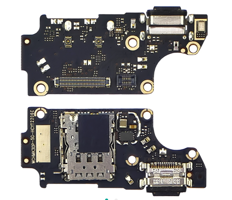 Роз'єм зарядки для Xiaomi Poco F2 pro/ K30 pro на платі з мікрофоном і компонентами, фото 1