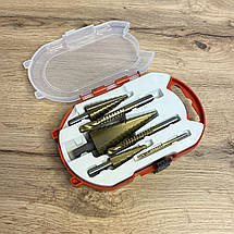 Набір ступінчастих свердел для металу з титановим покриттям у кейсі (50), фото 2