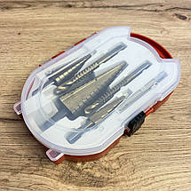 Набір ступінчастих свердел для металу з титановим покриттям у кейсі (50), фото 3