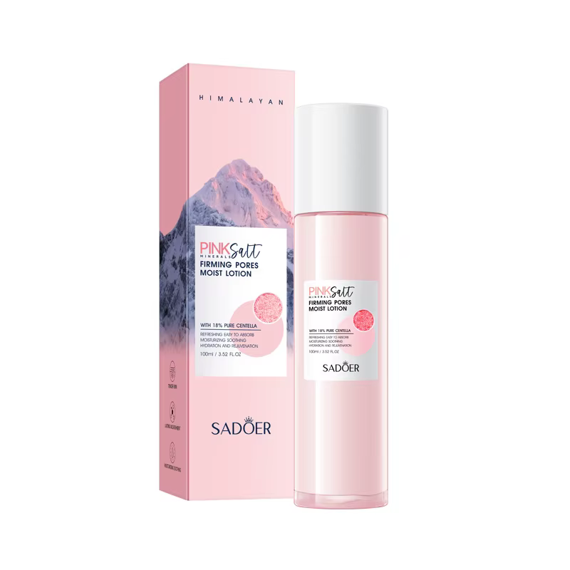 Лосьйон для обличчя SADOER Himalayan з рожевою сіллю та центелою, що зволожує для очищення пор 100 мл