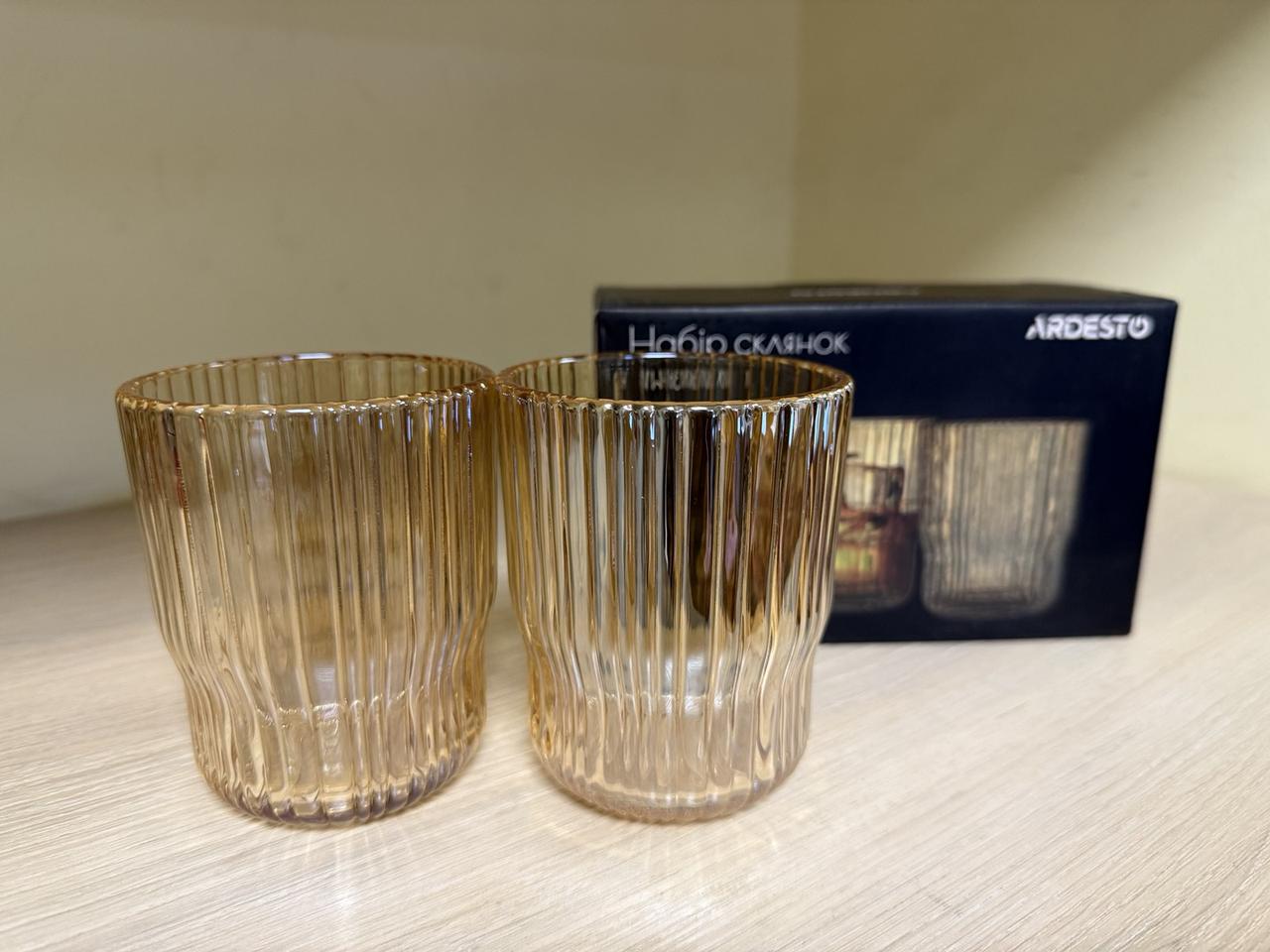 Набір склянок низьких Ardesto Golden Moon AR-2630-SM 300 мл 2 шт золотистий