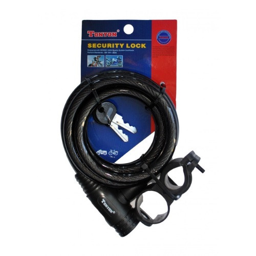 Замок велосипедний Tonyon з кріпленням 12х1500 мм (TY536), фото 1