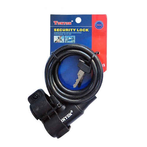 Замок велосипедний Tonyon з кріпленням 8х1500 мм (TY505), фото 1