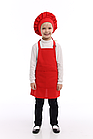 Дитячий костюм "Маленький кухар" фартух та ковпак унісекс червоний/ Карнавальний костюм для ігор та фотосесій, фото 3