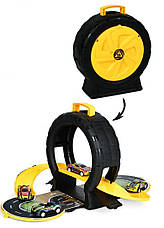 Набір ігровий трейлер трансфомер колесо трек 6 металевих машин Жовтий, фото 3