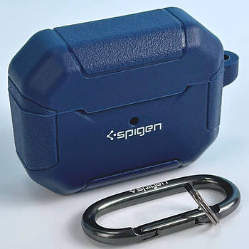 Футляр для навушників з карабіном для AirPods Pro Leather Armor Carabin Blue