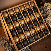 Ялинковий набір 36 кульок коробка іграшок куль пластикові золоті різдвяні кульки іграшки прикраси однотонні кулі пластик на ялинку