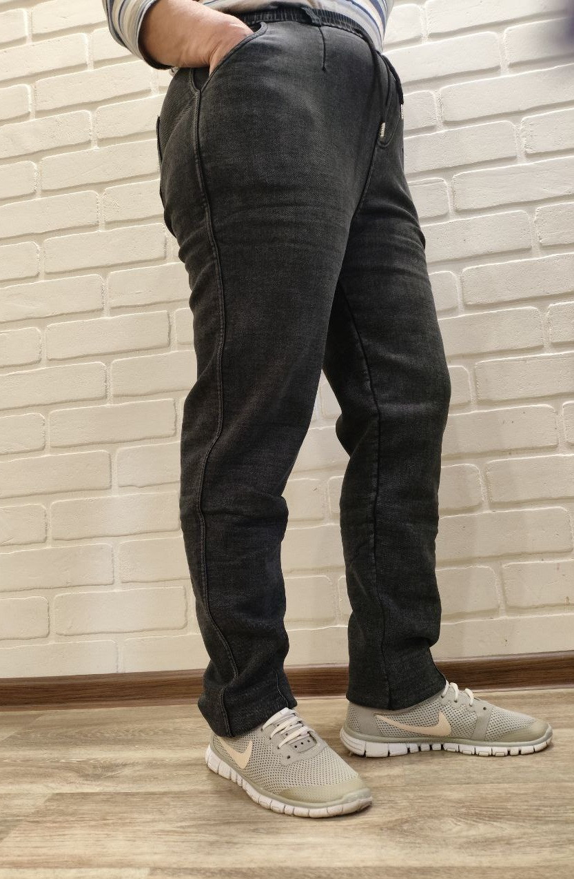 Джинси МОМ жіночі на резинці на хутрі великого розміру (розміри 48-60), фото 1