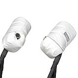 Муфта на коляску на овчині Біла Теплі зимові рукавички для візочка з водовідштовхувальної тканини, фото 2