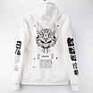 Худі Fabric of the Universe біла тепла м’яка якісна на флісі з принтом ONI YOKAI, фото 8
