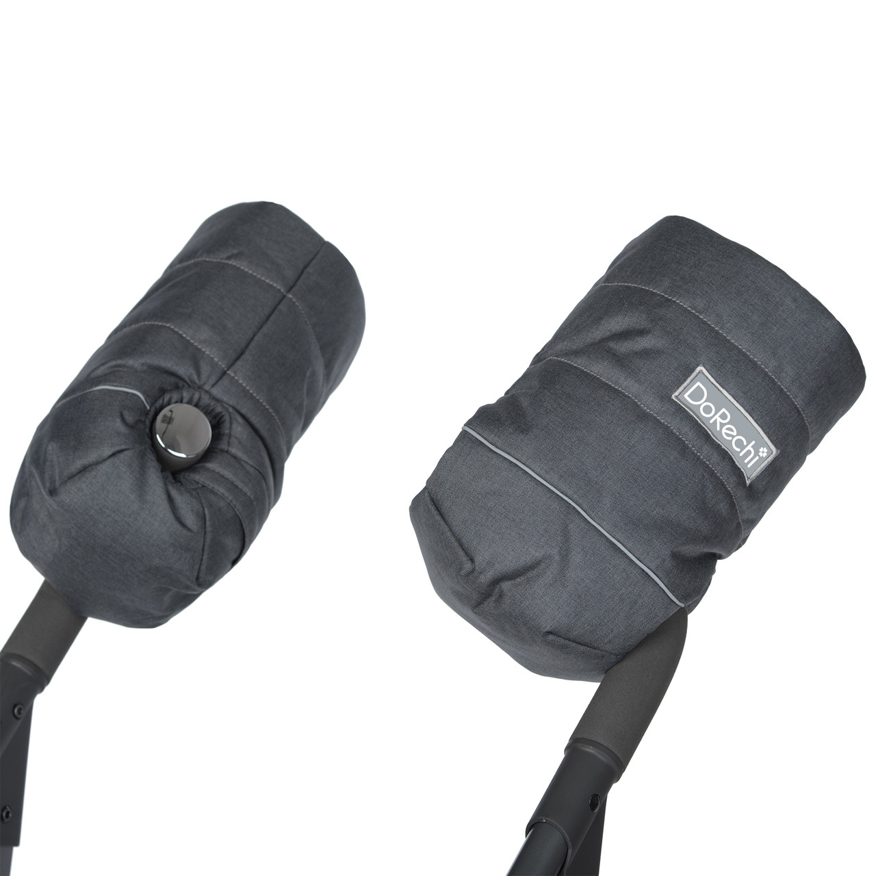 Муфта на коляску на овчині Графіт Теплі зимові рукавички для візочка з водовідштовхувальної тканини, фото 1