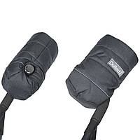 Муфта на коляску на овчині Графіт Теплі зимові рукавички для візочка з водовідштовхувальної тканини