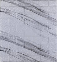 Самоклеюча 3D панель під білий мармур 700x770x3мм