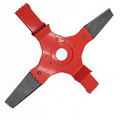 Сегментний ніж для мотокоси 305 мм із зубчастими лезами | Протиударний диск для тримера Ø25.4 мм