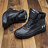 Зимові чоловічі шкіряні черевики на блискавці чорні утеплені з натуральної шкіри на хутрі на зиму, розмір 40-45, фото 4