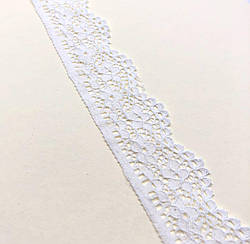 Мереживо вузьке біле з квітковим візерунком 3 см.