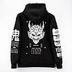 Худі Fabric of the Universe чорна тепла м’яка якісна на флісі з принтом ONI YOKAI, фото 8
