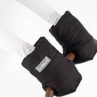 Муфта на коляску на флісі Чорна Теплі зимові рукавички для візочка з водовідштовхувальної тканини