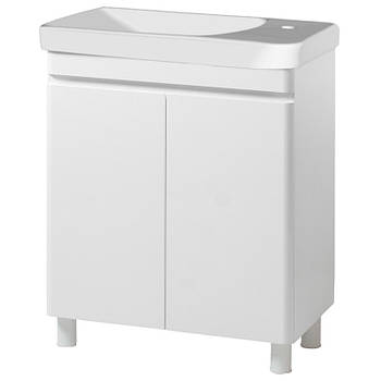 Тумба підлогова ЮВВІС Vivace ТН-1 біла глянцева з умивальником Vivace Mini 55 см