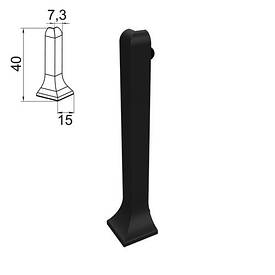 Кут зовнішній на алюмінієвий плінтус 40 мм, ( чорний )