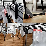 Підлогова сушарка для білизни Vileda King Ultimate, Німеччина (сталь + алюміній, 174 см, колеса, фіксатори, 2 тримачі для дрібниць, фото 4