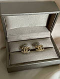 Сережки гвіздки пусети Шанель / позолота 18К, фото 9