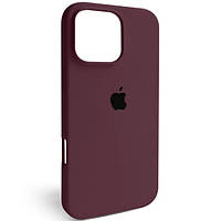 Силіконовий чохол для iPhone 16 Pro з закритим низом Silicone Case бордовий Marsala 52 (бампер)