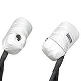 Муфта на коляску на флісі Біла Теплі зимові рукавички для візочка з водовідштовхувальної тканини, фото 2