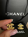 Сережки гвіздки Шанель покриття золото 18К, фото 6