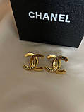 Сережки гвіздки / пусети Шанель позолота 18К, фото 6