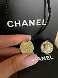Сережки Шанель гвіздки з дрібними перлинами та цирконами, фото 7