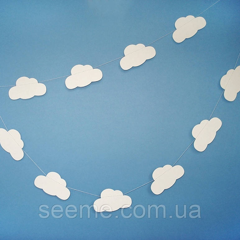 Гірлянда для декору свята «Облака», 1,5 метра, колір молочний, фото 1