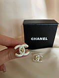 Сережки Шанель пусети перламутрові покриття золото18К, фото 8