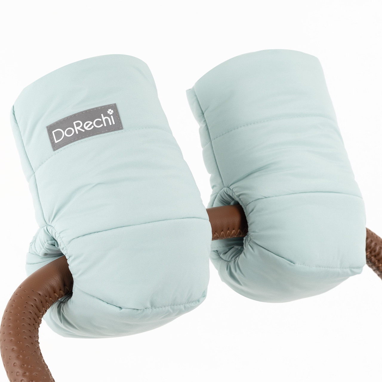 Муфта на коляску на флісі М'ятна Теплі зимові рукавички для візочка з водовідштовхувальної тканини, фото 1