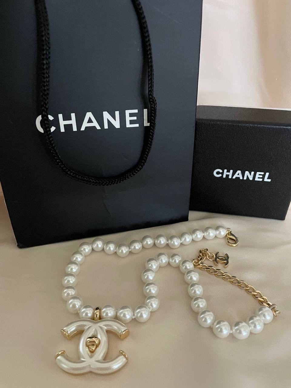 Підвіска Шанель із перлами в позолоті 18К, фото 1