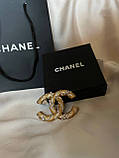 Брошка Шанель з дрібними перлами, покриття золото18К, фото 5