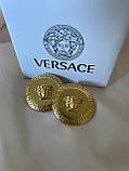 Сережки пусети Версачі позолота 18К, фото 4