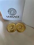 Сережки пусети Версачі позолота 18К, фото 5