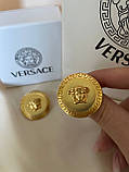 Сережки пусети Версачі позолота 18К, фото 8