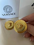 Сережки пусети Версачі позолота 18К, фото 7