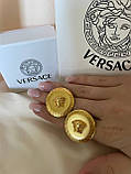 Сережки пусети Версачі позолота 18К, фото 9