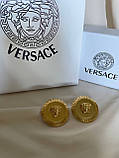Сережки пусети Версачі позолота 18К, фото 3
