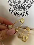 Сережки Версачі позолота 18К з цирконами, фото 7