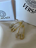 Сережки Версачі позолота 18К з цирконами, фото 9