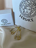 Сережки Версачі позолота 18К з цирконами, фото 8